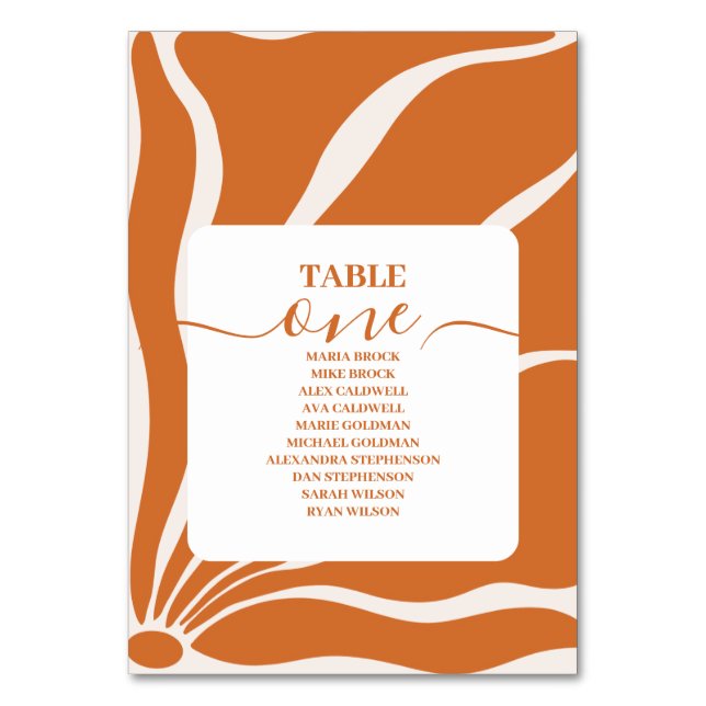 Numéro De Table Mariage Floral Rétro Bohème Chic (Par défaut)