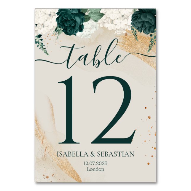 Numéro De Table Mariage Floral Rose Poussiéreux Vert Raffiné (Par défaut)