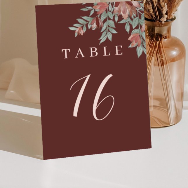 Numéro De Table Mariage Floral Terracotta Rustique  (Créateur téléchargé)