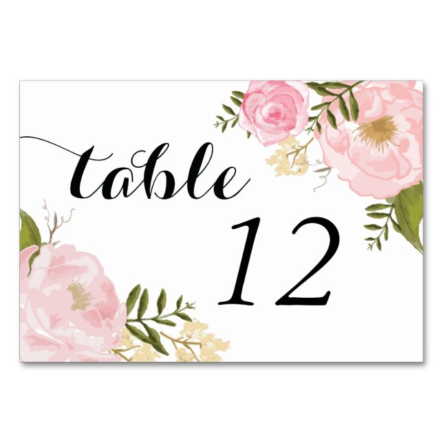 Numéro De Table Mariage floral Vintage moderne (Devant)