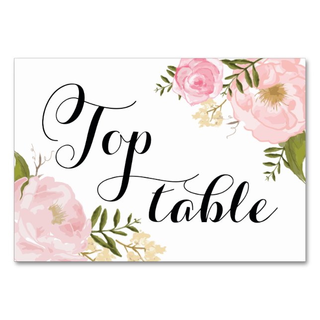 Numéro De Table Mariage Floral Vintage rose moderne Haut (Devant)