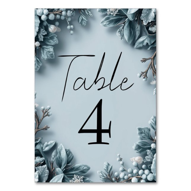 Numéro De Table Mariage Florales hivernales givrees (Par défaut)