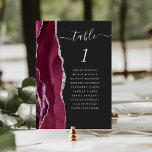 Numéro De Table Mariage foncé d'âge argenté de Bourgogne<br><div class="desc">Le bord gauche de cette élégante carte de numéro de table mariage moderne comporte une bordure d'aquarelle rouge bordeaux et ornée d'une parties scintillant en faux argent. Le mot "table" apparaît en écriture manuscrite gris argenté sur un arrière - plan non noir. Ajoutez les noms de vos invités qui sont...</div>