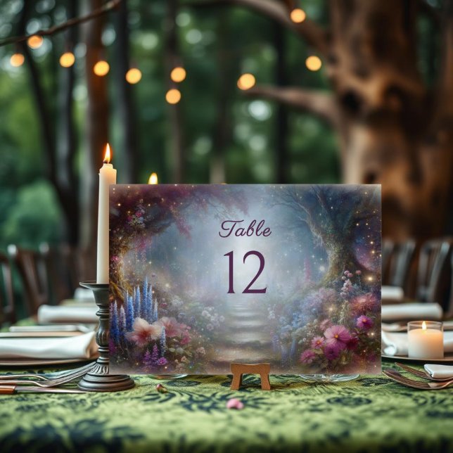 Numéro De Table Mariage forestier romantique floral enchanté (Créateur téléchargé)