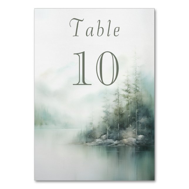 Numéro De Table Mariage forestier vert bruyant (Par défaut)
