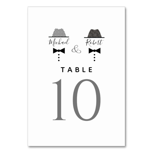 Numéro De Table Mariage Gay Blanc Noir (Par défaut)