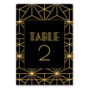 Numéro De Table mariage géométrique art déco vintage des années 19