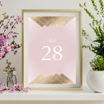 Numéro De Table Mariage Géométrique Dusty Rose Rose Gold Gatsby<br><div class="desc">Un design élégant et formel pour vos numéros de table mariage pour un mariage d'inspiration boho. Revivez la tendance de Great Gatsby avec ce design - Comme ce numéro de table tendance donnera à votre mariage le look idéal pour votre journée spéciale. Antique Faux Gold ci-dessous et au-dessus d'un numéro...</div>