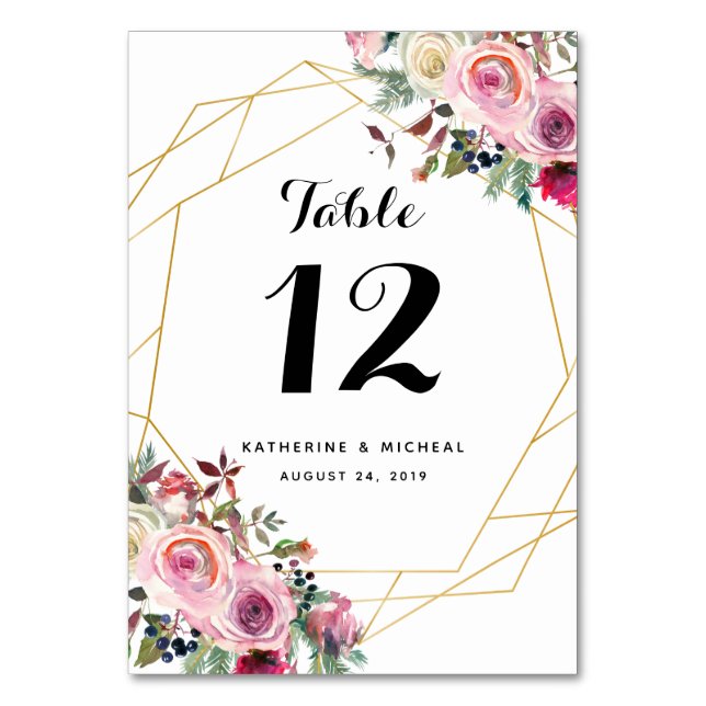 Numéro De Table Mariage géométrique flou flou numéros de tableau (Par défaut)