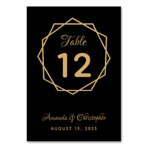 Numéro De Table Mariage Géométrique Moderne Or Élégant sur Fond No