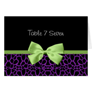 Numéro De Table mariage Girafe Violet Et Noire