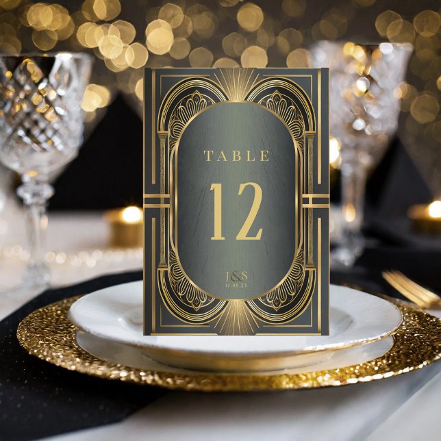 Numéro de table Mariage Glam Art Déco ID1033 (Créateur téléchargé)