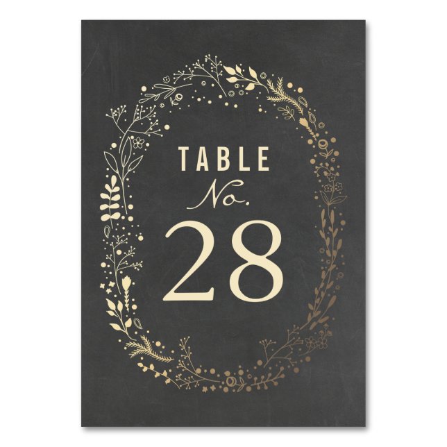 Numéro De Table Mariage Gold Florals Numéros (Par défaut)