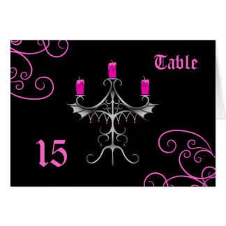 Numéro de table mariage gothique chandelabra fanta