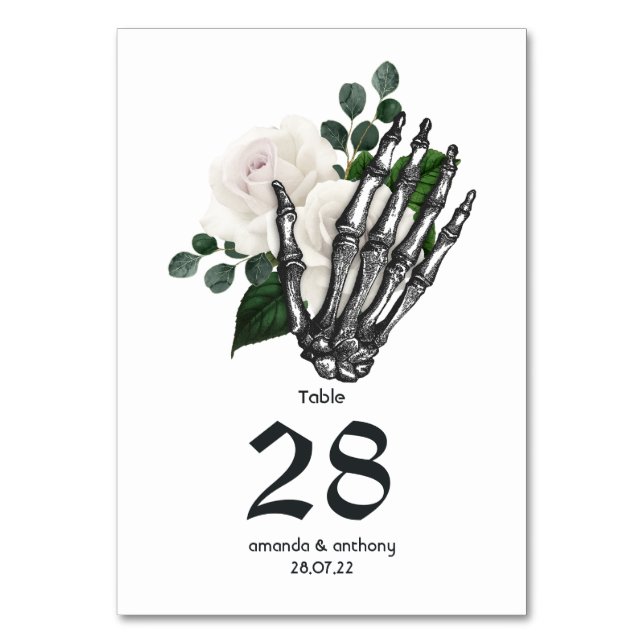 Numéro De Table Mariage gothique floral blanc (Par défaut)