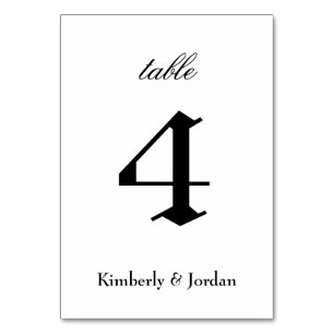 Numéro De Table Mariage gothique moderne noir et blanc