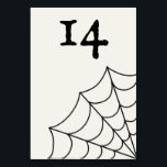 Numéro De Table Mariage gothique noir et blanc<br><div class="desc">Créez des cartes numériques personnalisées pour les mariages à thème gothique. Cette carte peut être customisée avec votre propre numéro personnalisé. Il présente un graphique en toile d'araignée dans le coin inférieur. Le texte et le graphique en noir sont définis sur un arrière - plan blanc écru ou en coquille...</div>