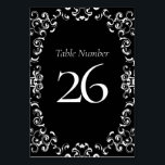 Numéro De Table Mariage gothique or et noir<br><div class="desc">Notre magnifique design tourbillon apporte un élément moderne à cette collection de mariages gothiques violets et noirs. Idéal pour un mariage à thème sombre ou une soirée d'Halloween.</div>