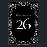 Numéro De Table Mariage gothique or et noir<br><div class="desc">Notre magnifique design tourbillon apporte un élément moderne à cette collection de mariages gothiques violets et noirs. Idéal pour un mariage à thème sombre ou une soirée d'Halloween.</div>