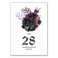 Mariage gothique violet noir et or
