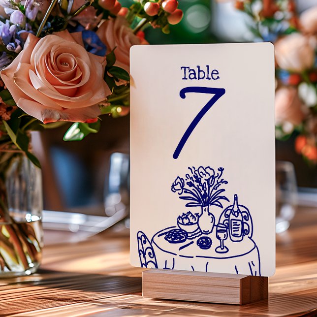 Numéro De Table Mariage Gribouillages/Doodles Dessinés à la Main (Créateur téléchargé)