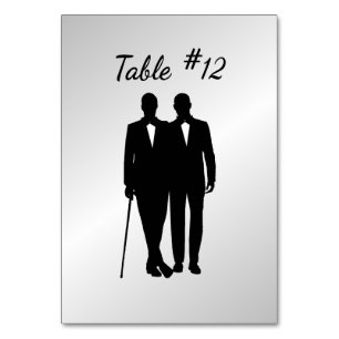 Numéro De Table Mariage gris argenté avec des noms et des dates