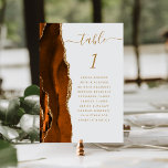 Numéro De Table Mariage gris pâle de l'âge or rouille Numéro de ta<br><div class="desc">Le bord gauche de cette élégante carte de numéro de table mariage moderne comporte une bordure d'aquarelle couleur orange brûlée et rouille, ornée d'une parties scintillant en faux or. Le mot "table" apparaît dans un script d'écriture manuscrite de couleur or sur un arrière - plan gris pâle. Ajoutez les noms...</div>