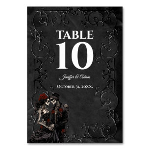 Numéro De Table Mariage Halloween gothique sombre