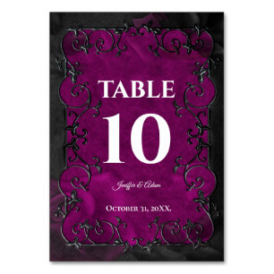 Numéro De Table Mariage Halloween gothique violet foncé