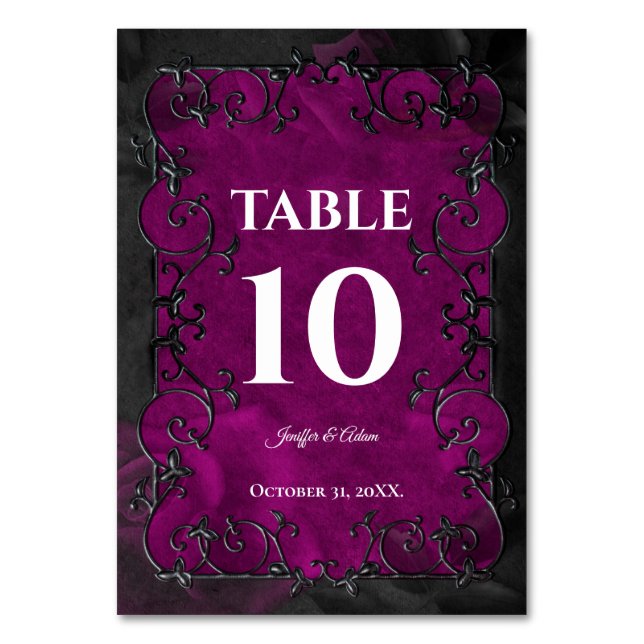 Numéro De Table Mariage Halloween gothique violet foncé (Par défaut)