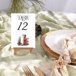 Numéro De Table Mariage hivernal Holly et Candle<br><div class="desc">Numéro de table de mariage d'hiver avec typographie élégante et bougies romantiques en rouge et blanc, décoré de baies rouges sainte et une fleur poinsettia. Pour coordonner les invitations, la papeterie et le décor de jour de l'événement, veuillez consulter ma collection de Mariages Holly Bells ou m'envoyer un message pour...</div>