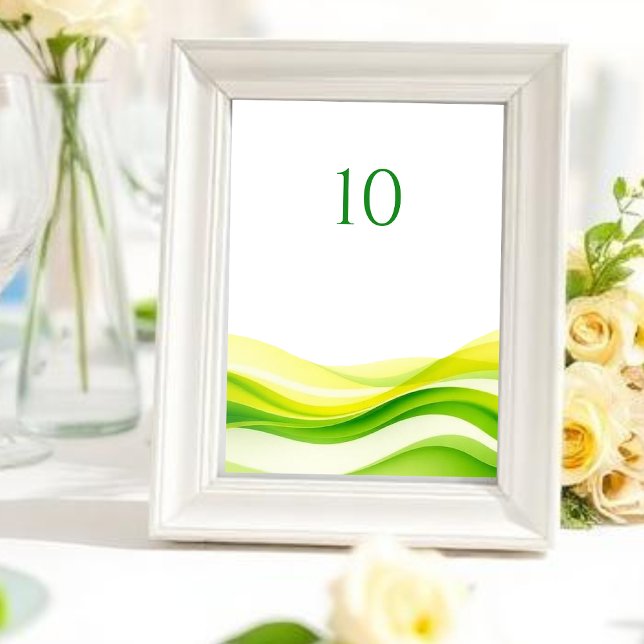 Numéro De Table Mariage Île Citron Vert et Jaune (Island Citrus Green and Yellow Wedding Table Number )