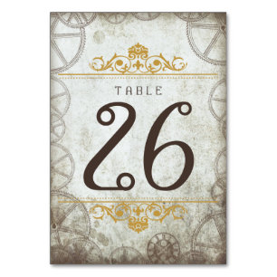 Numéro De Table Mariage industriel Vintage Steampunk Numéro de tab