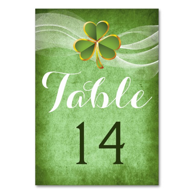 Numéro de table mariage irlandais de trèfle et voi (Par défaut)
