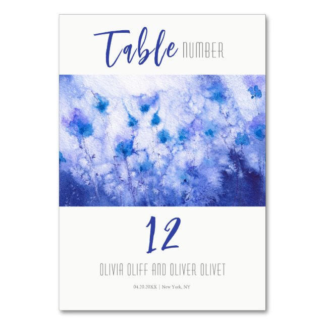 Numéro De Table Mariage Jardin bleu hiver (Par défaut)