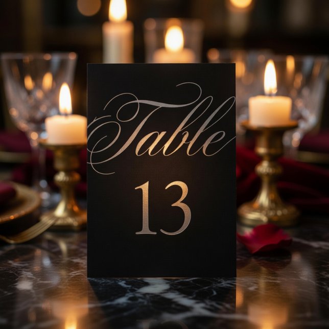 Numéro De Table Mariage Luxe Ardoise Sombre (Créateur téléchargé)