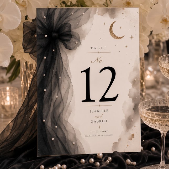Numéro De Table Mariage Luxueux Céleste Lune  (Créateur téléchargé)