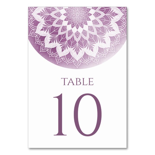 Numéro De Table Mariage Mandala à Dentelle Rose (Par défaut)