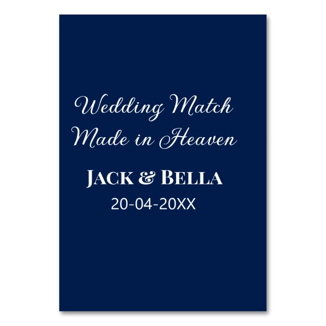 Numéro De Table Mariage Match fait au ciel mariage faveurs bleu (Par défaut)