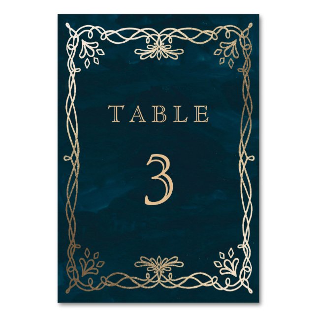 Numéro De Table Mariage médiéval Whimsical de la Marine (Par défaut)