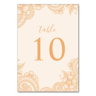 Numéro de table Mariage Mehndi