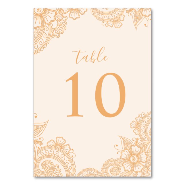 Numéro de table Mariage Mehndi (Par défaut)