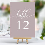Numéro De Table Mariage minimaliste calligraphié Dusty Lavender<br><div class="desc">Guidez vos invités à leur place avec ces numéros de table de mariage élégants de couleur lavande poussiéreuse. Avec un design minimaliste et une calligraphie moderne, ces numéros de table ajoutent une touche de sophistication à votre réception de mariage. Le fond doux et la typographie élégante et claire assurent une...</div>