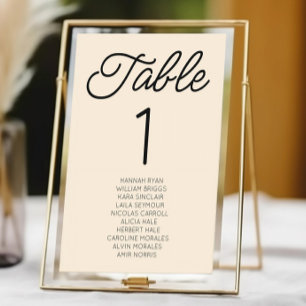 Numéro De Table Mariage minimaliste de champagne moderne