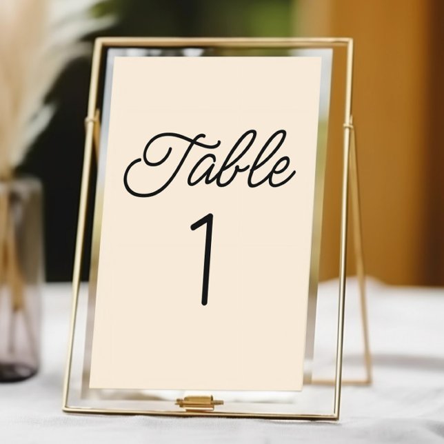 Numéro De Table Mariage minimaliste de champagne moderne (Créateur téléchargé)