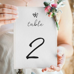 Numéro De Table Mariage minimaliste de typographie écrite à la mai