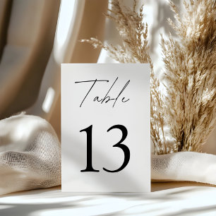 Numéro De Table Mariage minimaliste élégant noir et blanc