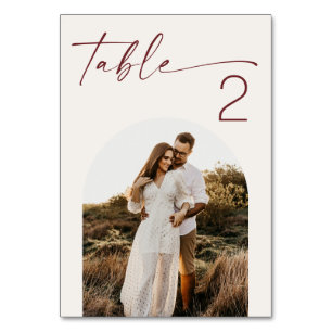 Numéro De Table Mariage Minimaliste en Ivoire Douce. Écriture Mode