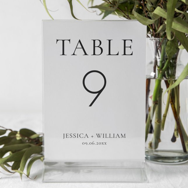 Numéro De Table Mariage Minimaliste Et Élégant (Créateur téléchargé)