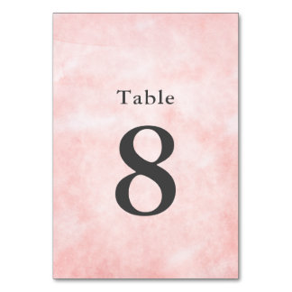 Numéro De Table Mariage Minimaliste Moderne Aquarelle Rose